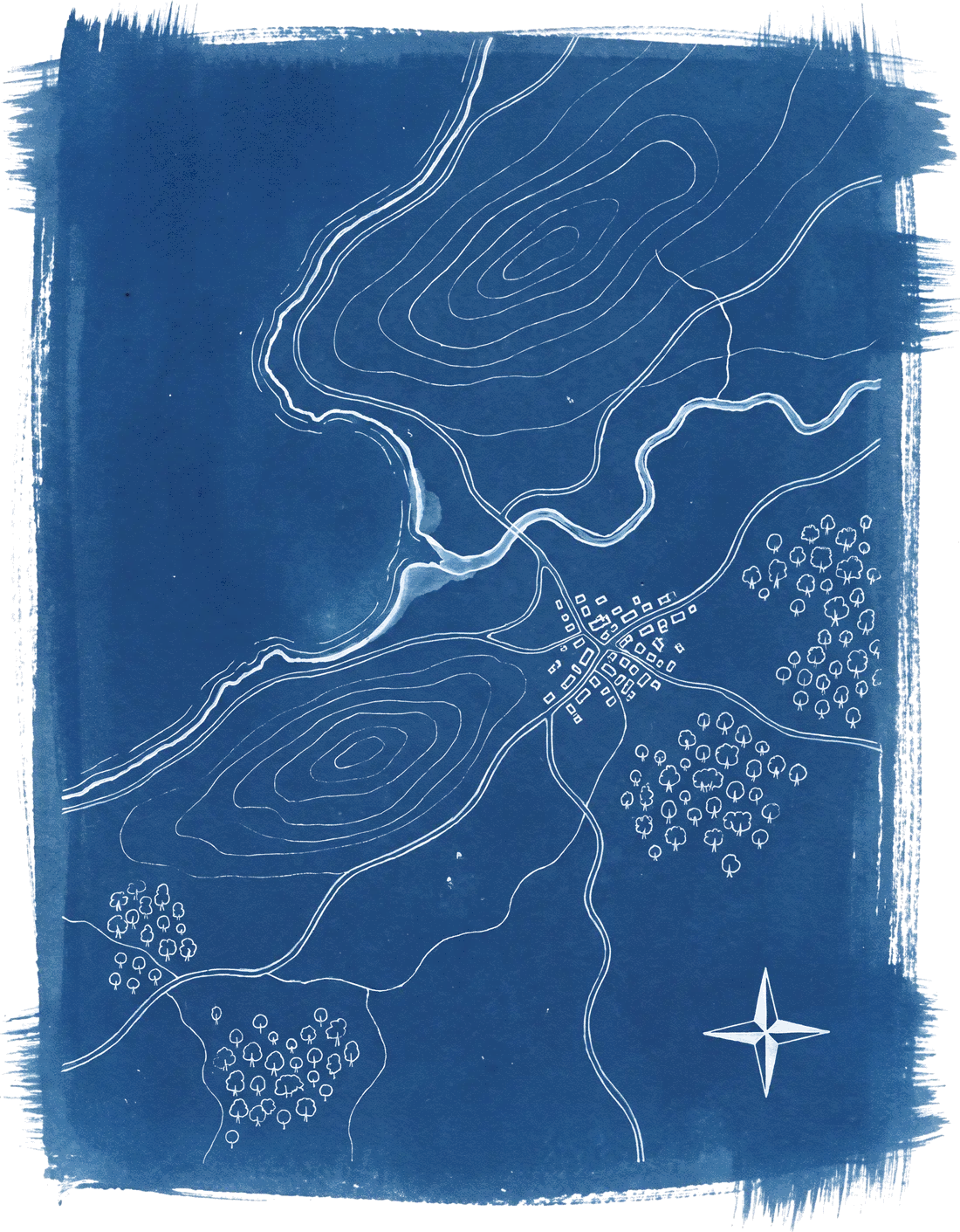 A hand-drawn map of the coast