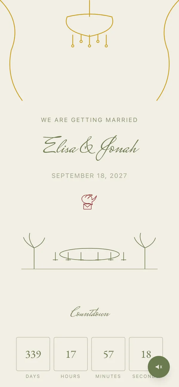 Gilded Curtain Call invitation cover
