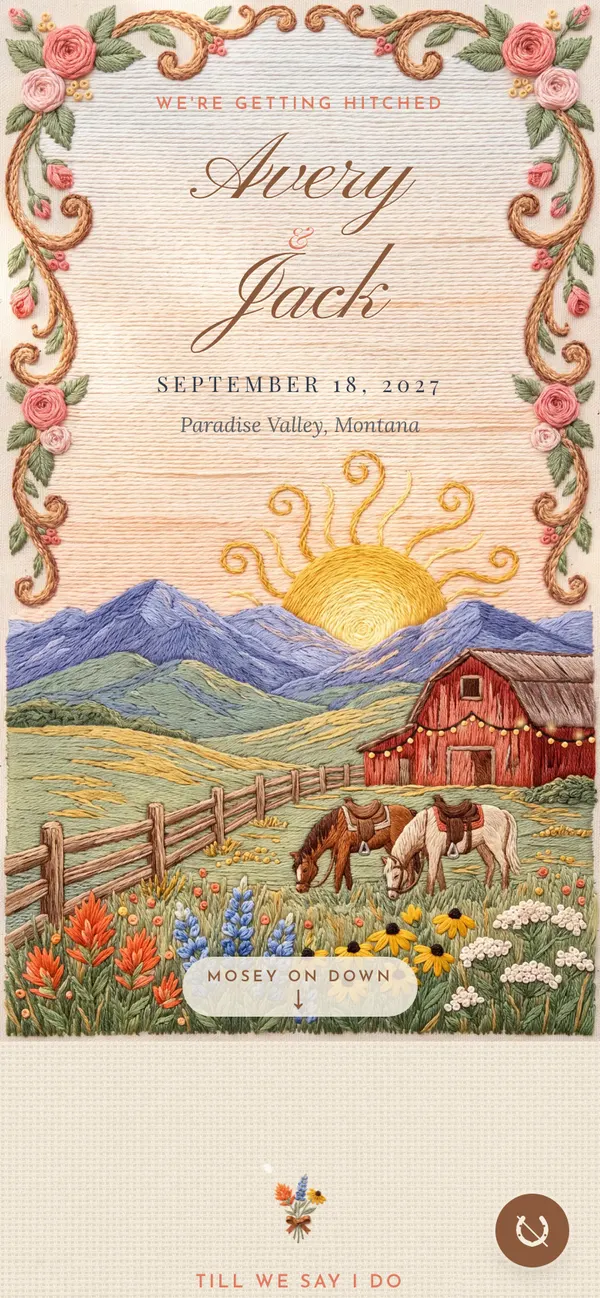 Golden Hour Ranch invitation cover