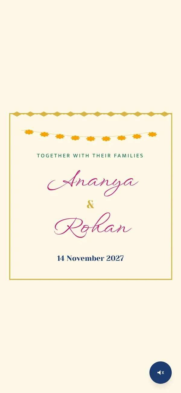 Marigold & Zari invitation cover