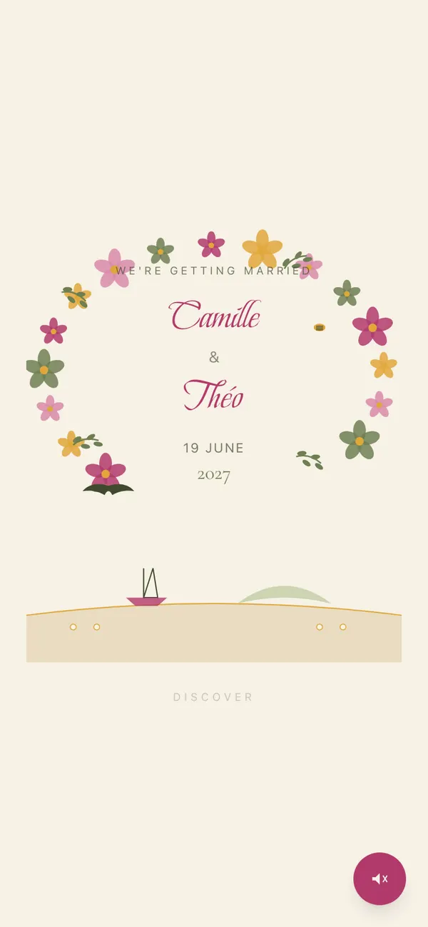 Riviera Bloom invitation cover