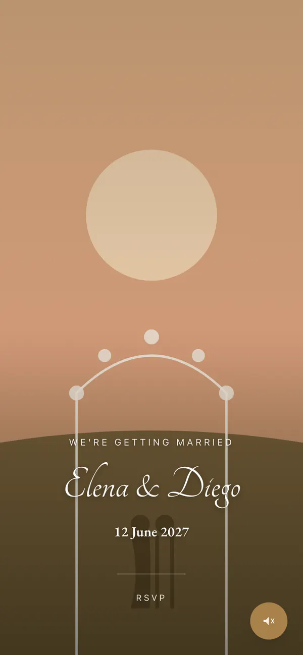 Sepia Vow invitation cover