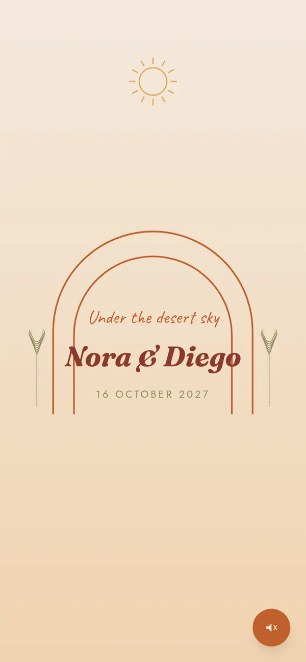 Terracotta Horizon invitation cover