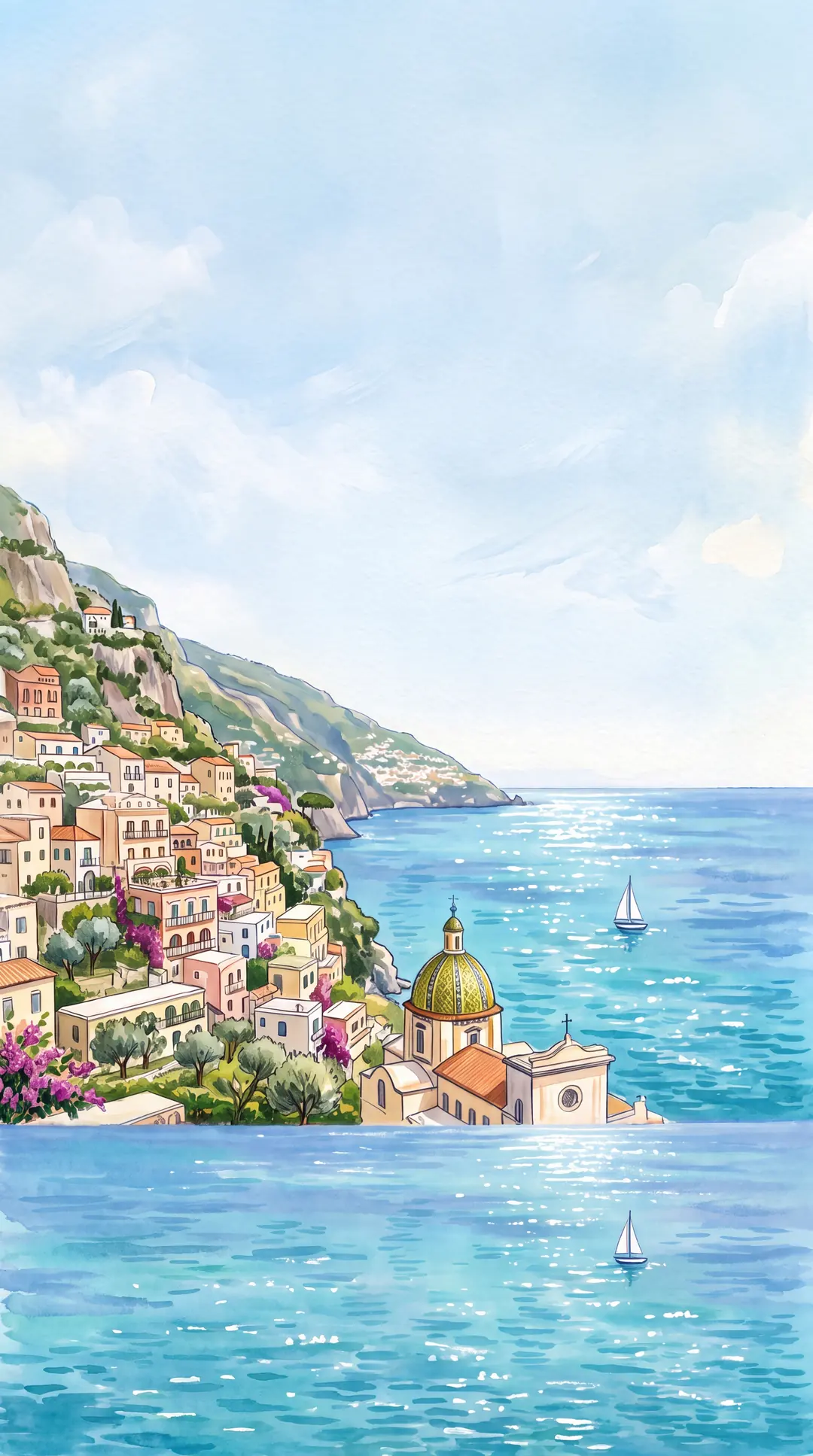 A lemon-grove terrace above the sea
