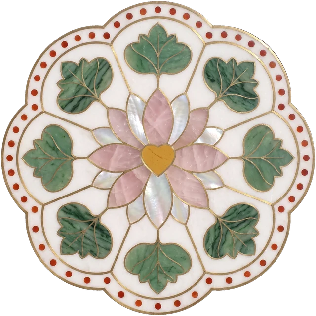 An inlaid lotus medallion
